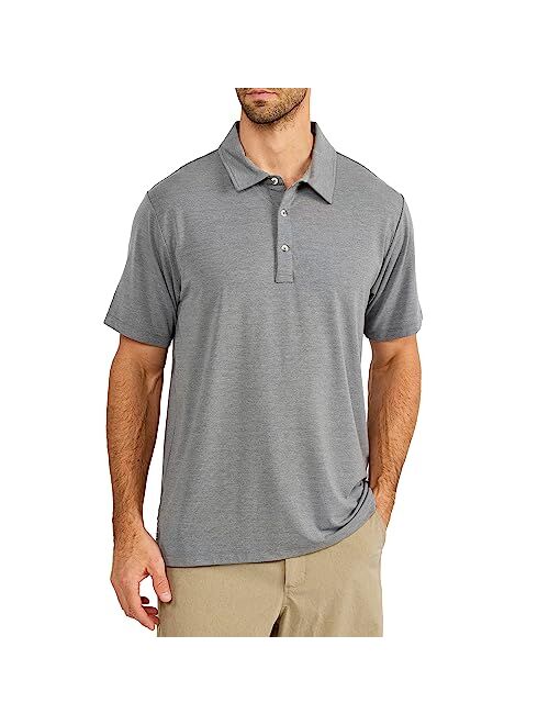 Free Fly Men's Bamboo Flex Polo - Premium-Weight Stretch Fabric Polo Shirt with Sun Protection UPF 50+