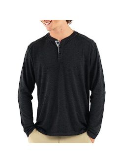 Free Fly Men's Bamboo Flex Henley - Premium-Weight Men's Henley Shirt - Long Sleeve Shirt for Men - Sun Protection UPF 50+