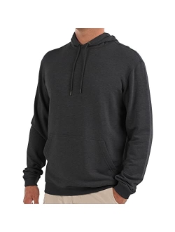 Free Fly Men's Bamboo Fleece Pullover Hoodie - Lightweight Stretch - Kangaroo Pocket - Drawstring Hood