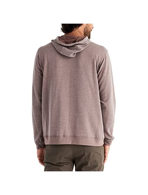 Free Fly Men's Bamboo Fleece Pullover Hoodie - Lightweight Stretch - Kangaroo Pocket - Drawstring Hood