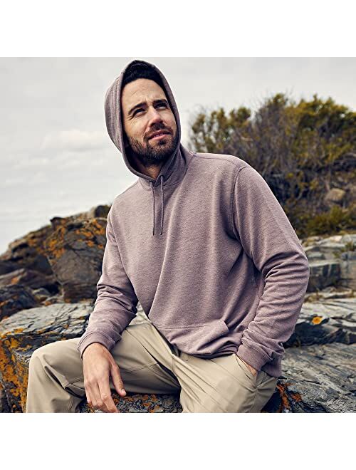 Free Fly Men's Bamboo Fleece Pullover Hoodie - Lightweight Stretch - Kangaroo Pocket - Drawstring Hood