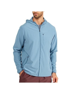 Free Fly Men's Breeze Jacket - Ultra-Light, Soft Shell Performance Zip Up Jacket with Hood - Sun Protection UPF 50+