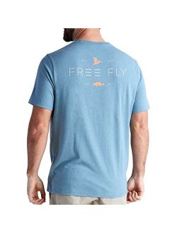 Free Fly Men's Low Tide Tee - Logo Graphic Tee for Men - Ultra-Soft Cotton-Blend T-Shirt