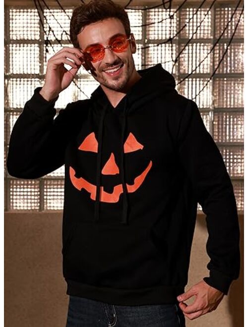 Arvilhill Men's Halloween Costume Funny Pumpkin Hoodies Sweatshirt