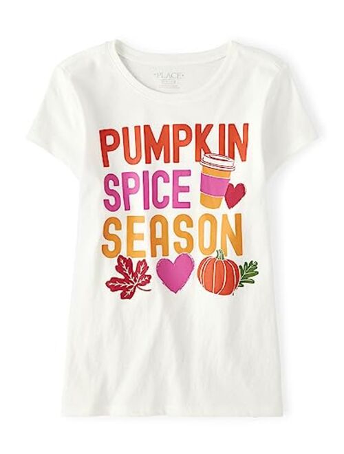 The Children's Place Girls' Short Sleeve Fall Thanksgiving T-Shirt