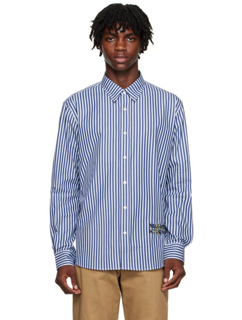 MAISON KITSUNE Blue Striped Shirt