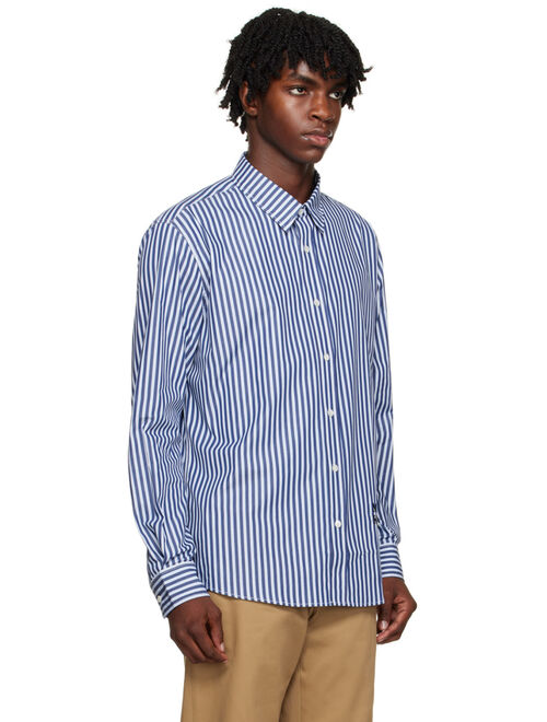 MAISON KITSUNE Blue Striped Shirt