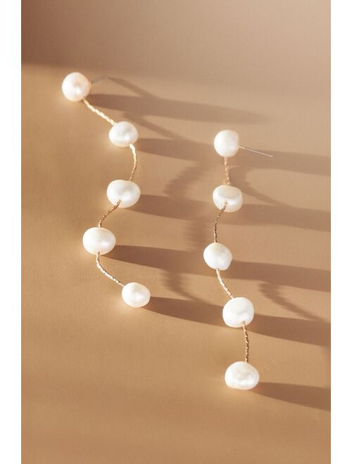 Ettika Dripping Pearl Delicate Drop Earrings