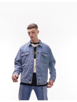 oversized denim jacket in blue