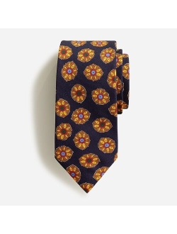 Wool challis tie in sunflower print