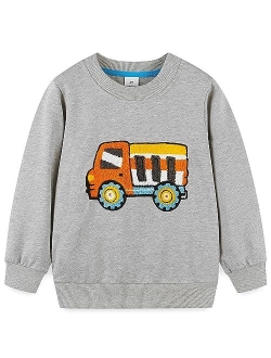 Bumeex Toddler Boy's Crewneck Pullover Sweatshirt 2-7Y