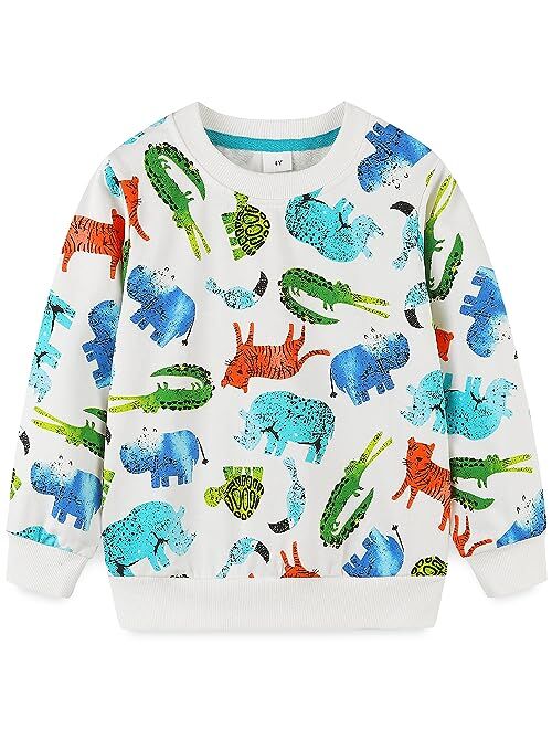 Bumeex Toddler Boy's Crewneck Pullover Sweatshirt 2-7Y