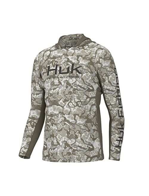 HUK Men's Icon X Pattern Hoodie, Fishing Shirt with Sun Protection