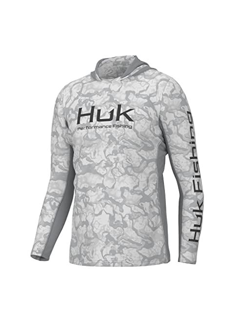 HUK Men's Icon X Pattern Hoodie, Fishing Shirt with Sun Protection