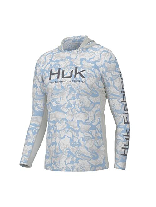 HUK Men's Icon X Pattern Hoodie, Fishing Shirt with Sun Protection