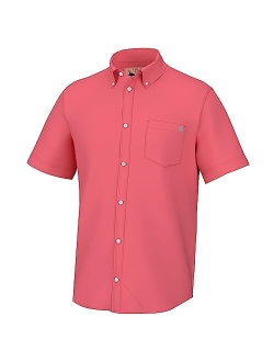 Men's Kona Solid Short Sleeve Fishing Button Down Shirt