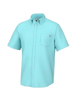 Men's Kona Solid Short Sleeve Fishing Button Down Shirt