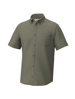 Men's Kona Solid Short Sleeve Fishing Button Down Shirt