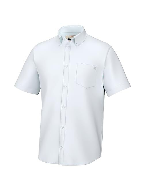 HUK Men's Kona Solid Short Sleeve Fishing Button Down Shirt