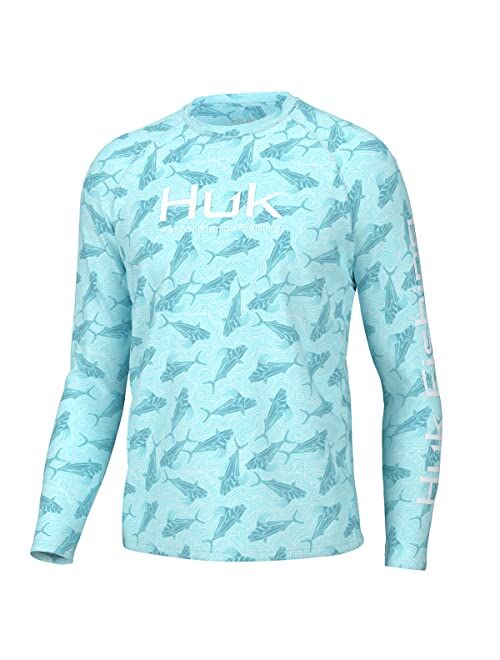 HUK Men's Pursuit Crew Long Sleeve, Sun Protecting Fishing Shirt