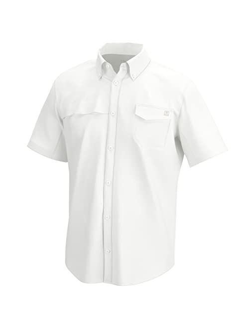 HUK Men's Tide Point Solid Short Sleeve Shirt, Button