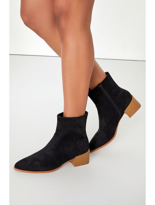 Lulus Oakleigh Camel Suede Pointed-Toe Ankle Boots