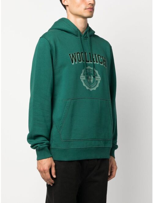 Woolrich logo-print organic-cotton hoodie