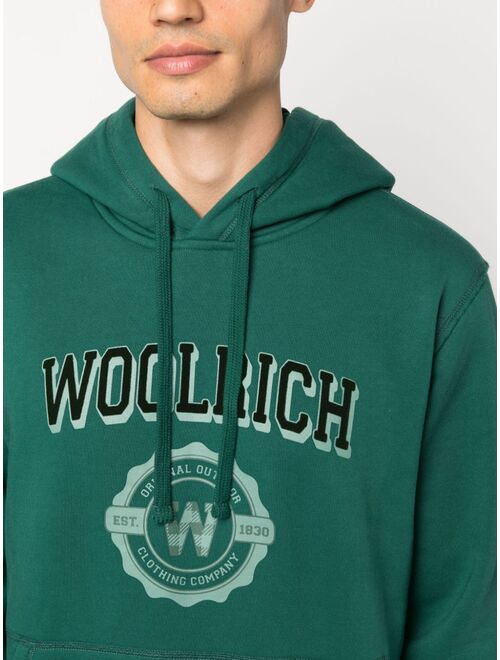 Woolrich logo-print organic-cotton hoodie