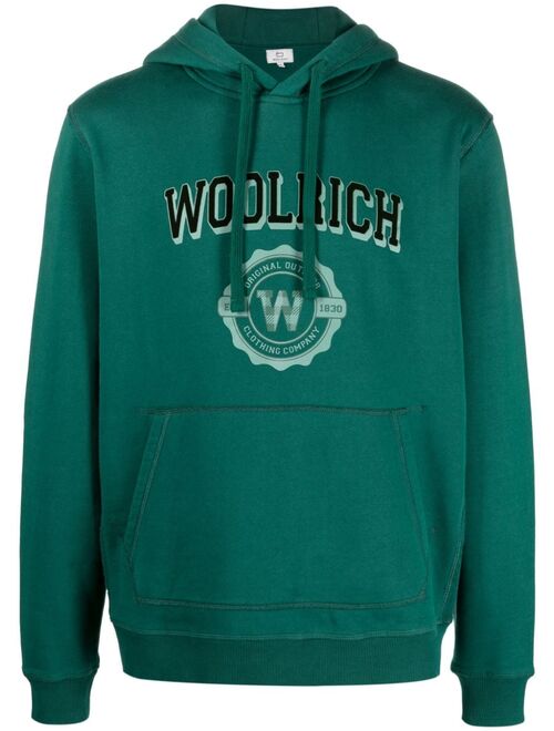 Woolrich logo-print organic-cotton hoodie