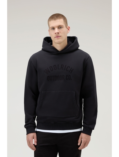 Woolrich embossed-logo cotton hoodie