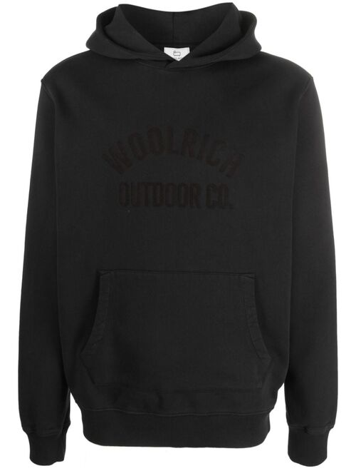 Woolrich embossed-logo cotton hoodie