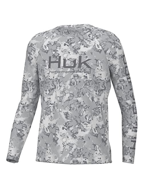 HUK Unisex Kid's Pursuit Pattern Long Sleeve, Fishing Shirt