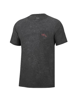 Men's Short Sleeve Mineral Wash Pocket Tee, Fishing T-Shirt