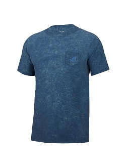 Men's Short Sleeve Mineral Wash Pocket Tee, Fishing T-Shirt