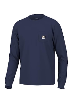 Men's Long Sleeve U Patch Pocket Tee, Fishing T-Shirt