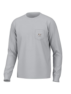 Men's Long Sleeve U Patch Pocket Tee, Fishing T-Shirt