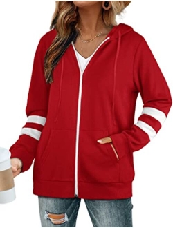 Bofell Womens Fashion Hoodies for Women Zip Up Sweatshirts Jackets Trending Now 2023