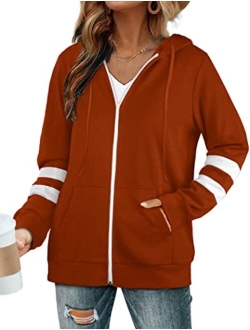 Bofell Womens Fashion Hoodies for Women Zip Up Sweatshirts Jackets Trending Now 2023