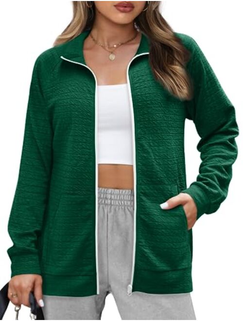 Bofell Womens Fashion Hoodies for Women Zip Up Sweatshirts Jackets Trending Now 2023