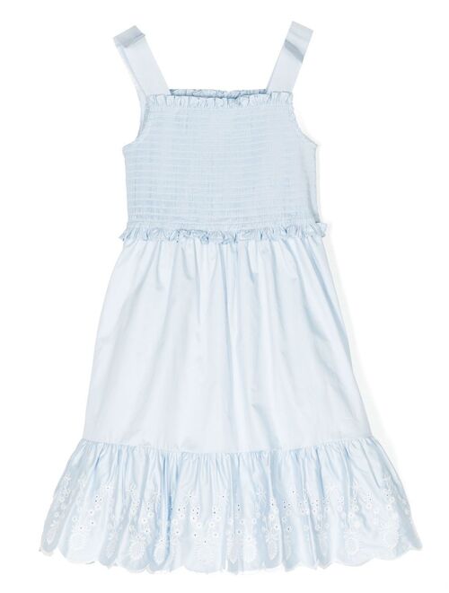 Self-Portrait Kids elasticated-panel embroidered dress