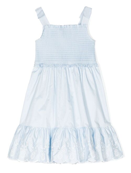 Self-Portrait Kids elasticated-panel embroidered dress