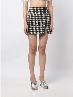 houndstooth boucle skirt