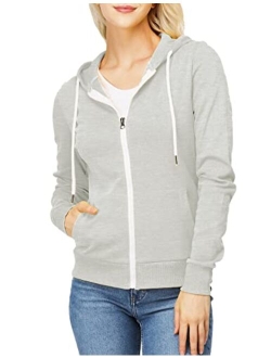 H2H Women's Slim Fit Zip Up & Pullover Hoodie Lightweight Long Sleeve Kangaroo Pocket Basic Casual Sweatshirt