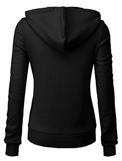 H2H Women's Slim Fit Zip Up & Pullover Hoodie Lightweight Long Sleeve Kangaroo Pocket Basic Casual Sweatshirt