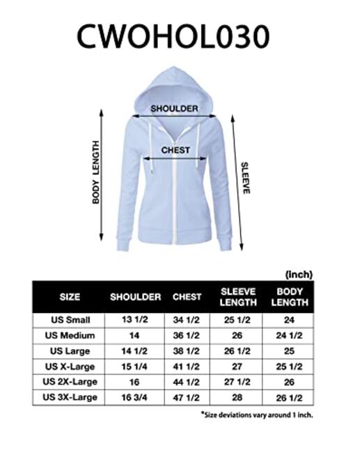 H2H Women's Slim Fit Zip Up & Pullover Hoodie Lightweight Long Sleeve Kangaroo Pocket Basic Casual Sweatshirt