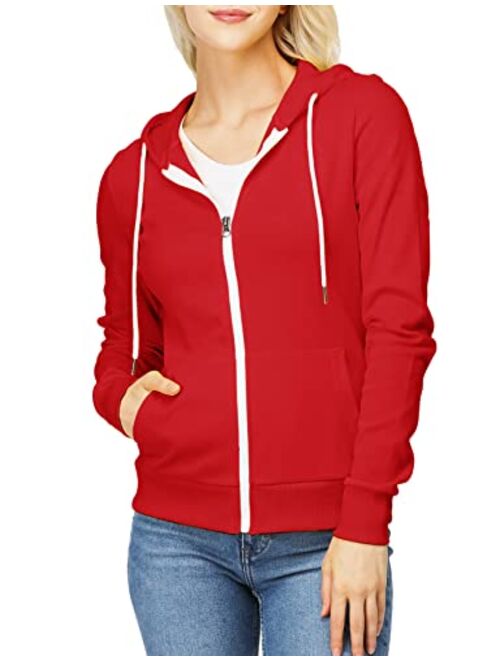 H2H Women's Slim Fit Zip Up & Pullover Hoodie Lightweight Long Sleeve Kangaroo Pocket Basic Casual Sweatshirt