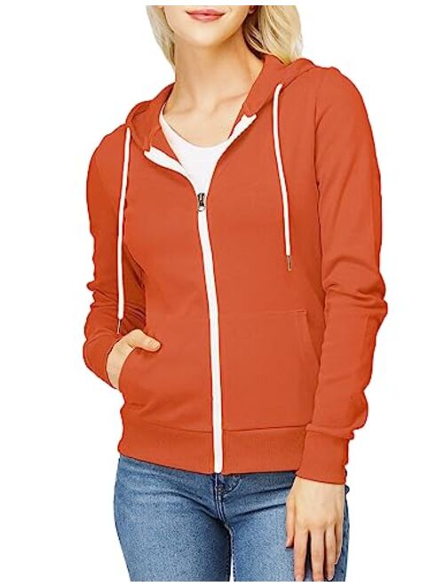 H2H Women's Slim Fit Zip Up & Pullover Hoodie Lightweight Long Sleeve Kangaroo Pocket Basic Casual Sweatshirt