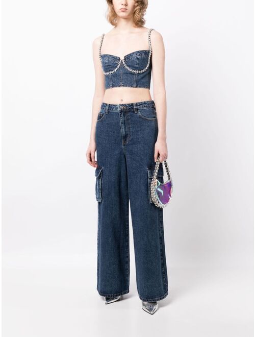 Self-Portrait denim cargo pants