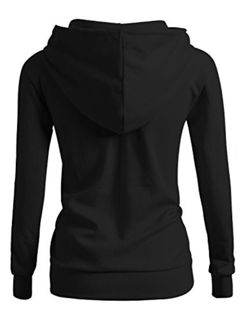 CLOVERY Women's Solid Hoodie Pocket Long Sleeve Hoodie