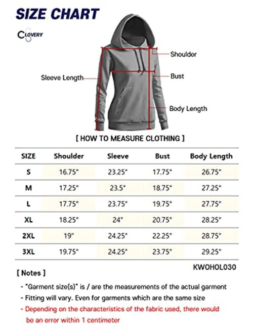 CLOVERY Women's Solid Hoodie Pocket Long Sleeve Hoodie